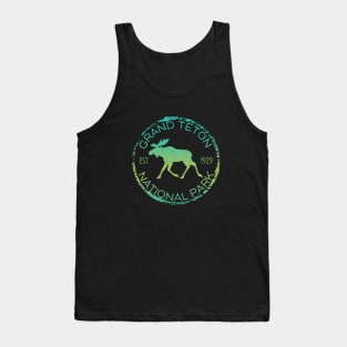 Grand Teton National Park Wyoming Moose Design Souvenir Tank Top